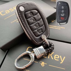 Кожаный чехол для ключа Hyundai (Черный)