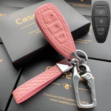 Кожаный чехол для ключа Ford (Розовый)