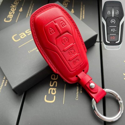 Премиум чехол для ключа Ford (Красный)