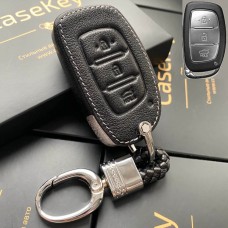 Кожаный чехол для ключа Hyundai (Черный)
