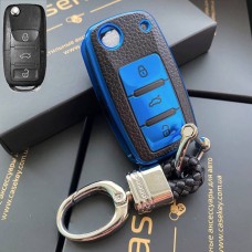 Силиконовый чехол для ключа Seat (Синий)
