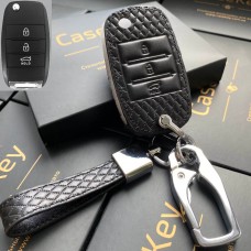 Кожаный чехол для ключа KIA (Черный)