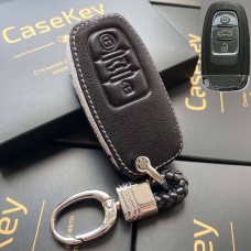 Кожаный чехол для ключа Audi (Черный)