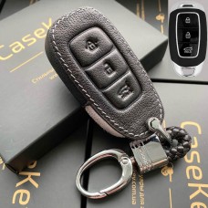 Кожаный чехол для ключа Hyundai (Черный)