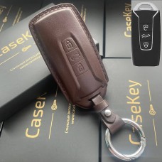 Премиум чехол для ключа Volkswagen (Коричневый)